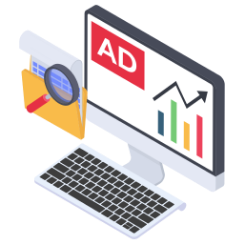 Digital advertising icon in services offered by Evergreen Media